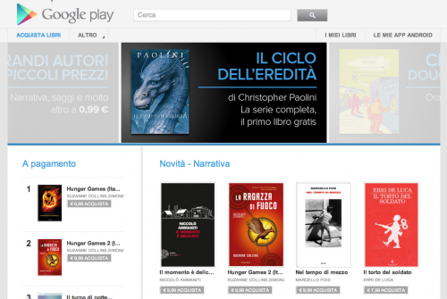 Play Books disponibile anche in Italia